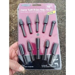Warrior 62694 Rotary Rasp Set – 10 Pc High Carbon Steel 1/4" Shank Stock Removal